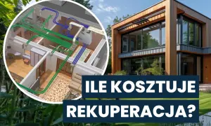 Schemat wentylacji mechanicznej z odzyskiem ciepła w nowoczesnym domu. Rekuperacja to klucz do oszczędności.