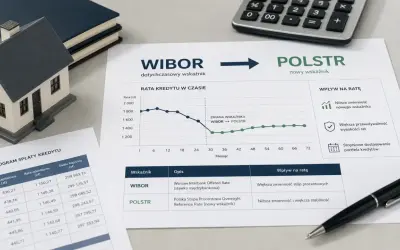 Wibor 6m PKO BP: analiza zmiany wskaźnika na ratę kredytu. Wykres pokazuje spadek raty po przejściu z WIBOR na POLSTR.