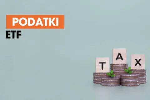 Podatki ETF. Monety i kostki z literami tworzą napis TAX. Dowiedz się, co to jest podatek Belki.