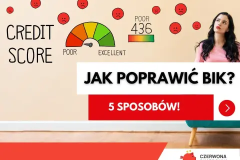 Jak długo w BIK po spłacie zadłużenia? Grafika pokazuje niski wynik credit score i smutne buźki.