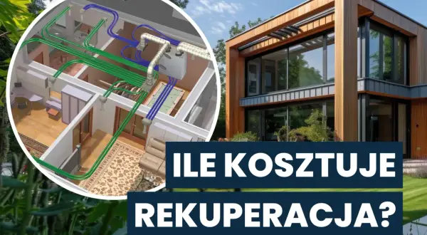 Schemat wentylacji mechanicznej z odzyskiem ciepła w nowoczesnym domu. Rekuperacja to klucz do oszczędności.