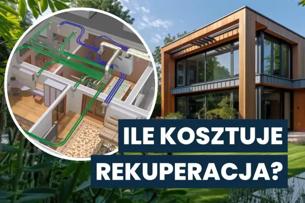 Schemat wentylacji mechanicznej z odzyskiem ciepła w nowoczesnym domu. Rekuperacja to klucz do oszczędności.